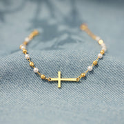 Cross Pearl Bracelet