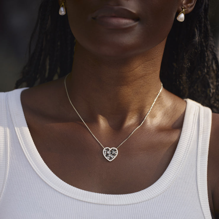 Take That Win Broken Pieces Black Heart-Shaped Necklace