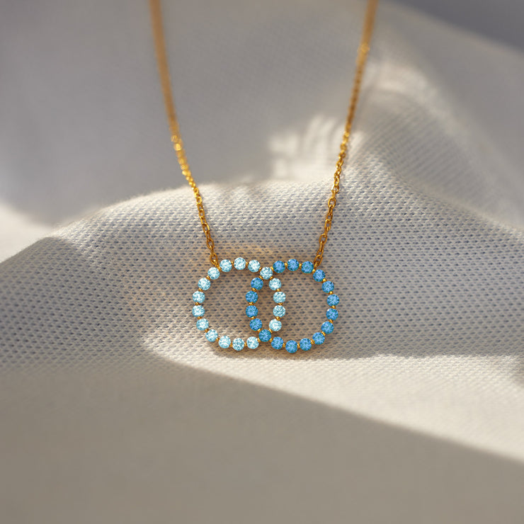 Mother & Daughter Two Tone Linking Circles Necklace