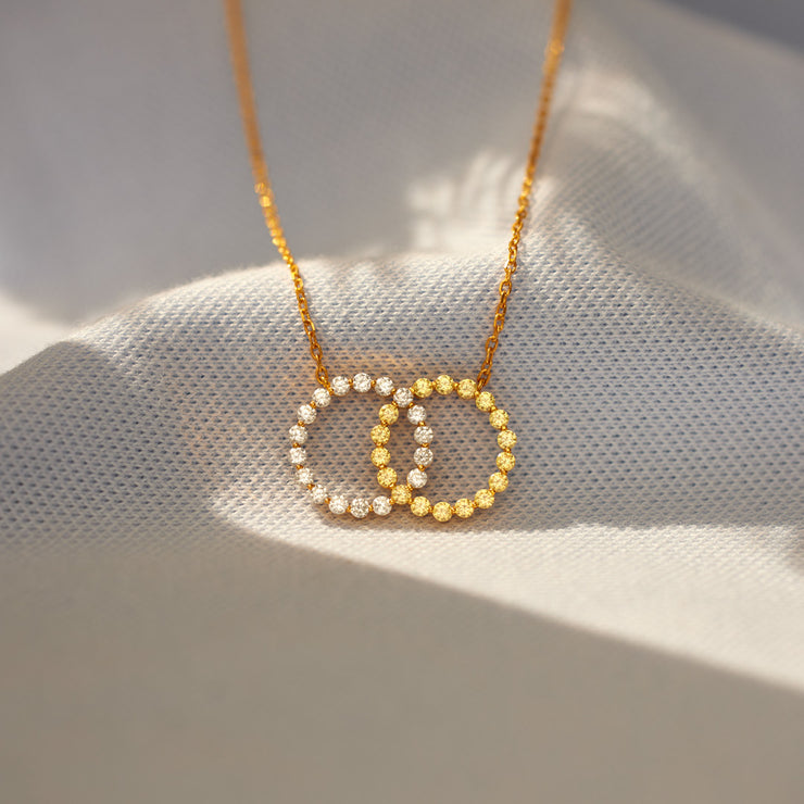 To My Best Friend Two Tone Linking Circles Necklace