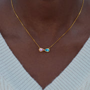 Husband & Wife Infinity Birthstones Necklace