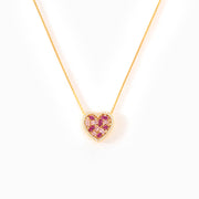 Broken Pieces Pink Heart-Shaped Necklace