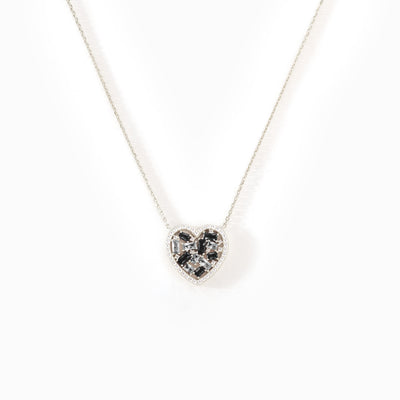 Take That Win Broken Pieces Black Heart-Shaped Necklace