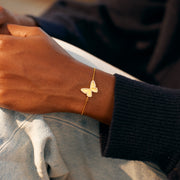 Brushed Golden Butterfly Bracelet 