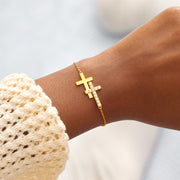 A Bond Blessed By God Double Cross Bracelet