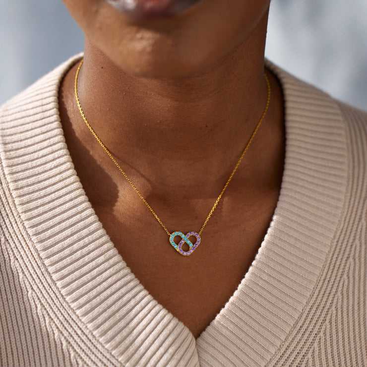 Birthstone Love Lock Necklace