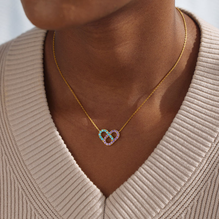 Birthstone Love Lock Necklace