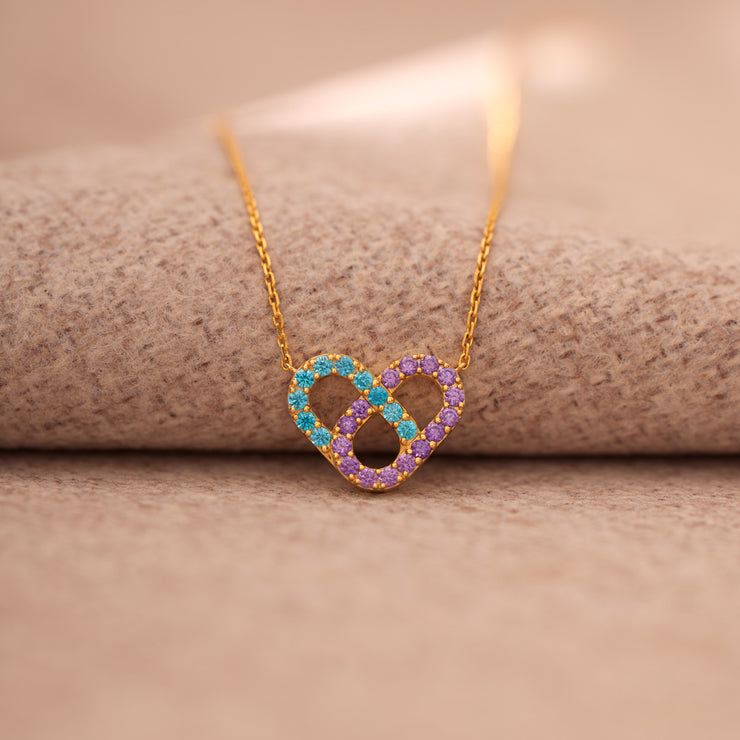 Birthstone Love Lock Necklace