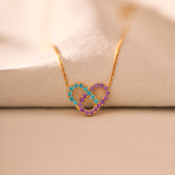 Birthstone Love Lock Necklace