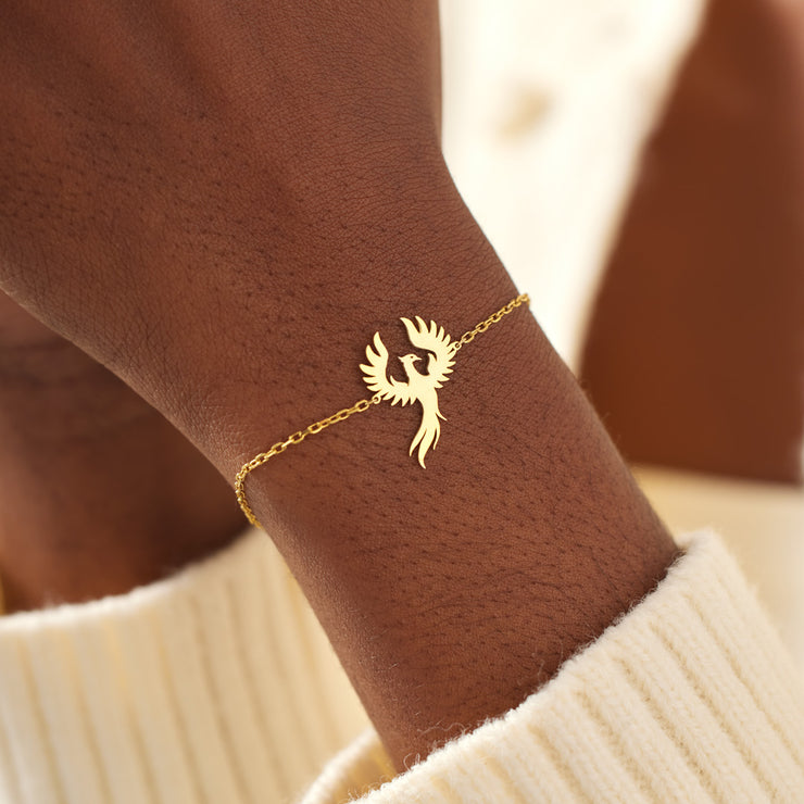 Rise Up From That Fire Golden Phoenix Charm Bracelet