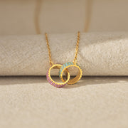 Linking Circle Birthstone Necklace