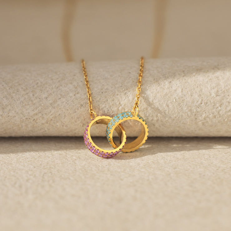 Linking Circle Birthstone Necklace