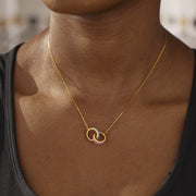 Linking Circle Birthstone Necklace