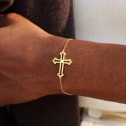 My Small Circle Of Female Friends Hollow Out Cross Bracelet