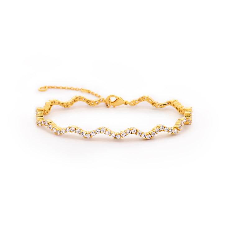 Small Circle Of Female Friends Matching Crystal Wave Bracelet