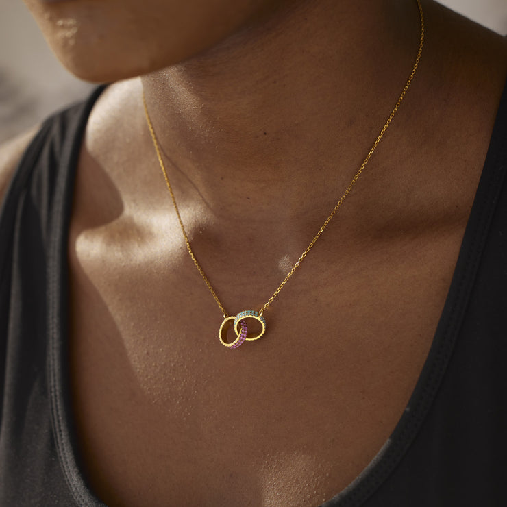 Linking Circle Birthstone Necklace