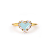 To My Best Friend Heart-Shaped Green Enamel Ring