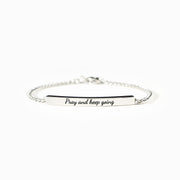 Pray and Keep Going Cuban Chain Tube Bracelet