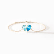 Double Water Drop Heart Bracelet