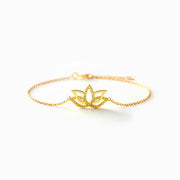 Yellow Pavé Lotus Bracelet