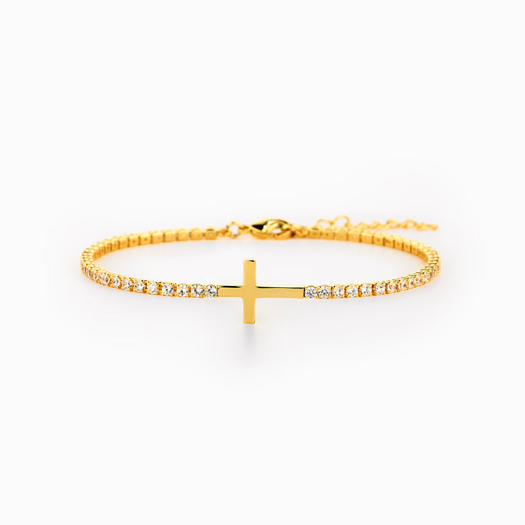 Crystal Band Cross Bracelet
