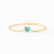 Ailurophile Birthstone Cat Bracelet