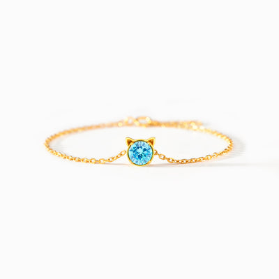 Ailurophile Birthstone Cat Bracelet