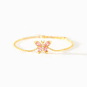 Pink Crystal Butterfly Bracelet Storyjewellery