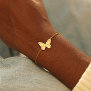 Brushed Golden Butterfly Bracelet 