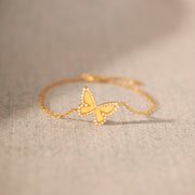 Brushed Golden Butterfly Bracelet 