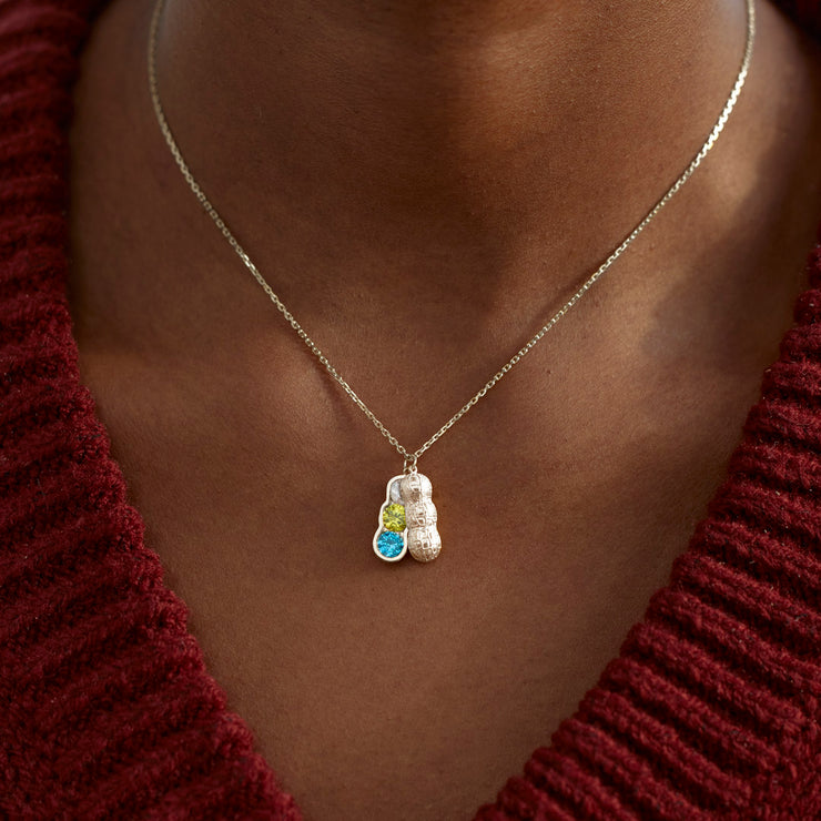 We Are Besties 2-5 Birthstone Peanut Necklace