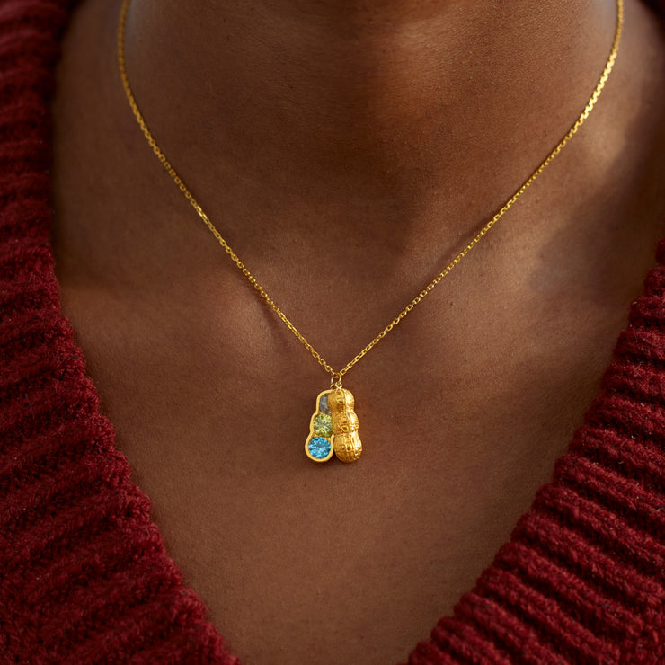 We Are Besties 1-5 Birthstone Peanut Necklace