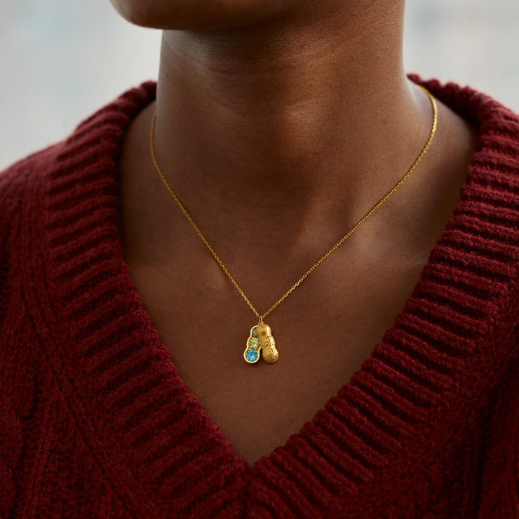 We Are Besties 1-5 Birthstone Peanut Necklace