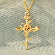 Birth Flower Cross Necklace