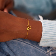 My Heart Will Always Be Tied To You Golden Bow Bracelet