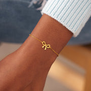 My Heart Will Always Be Tied To You Golden Bow Bracelet