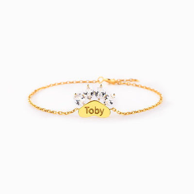 The Cat Mother Custom Crystal Paw Bracelet