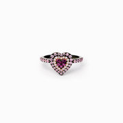 Pink Heart Black Ring