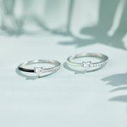 Half Enamel Heart-Cut Rings