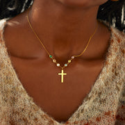 Our Family is Kept by God 1-6 Birthstone Cross Necklace
