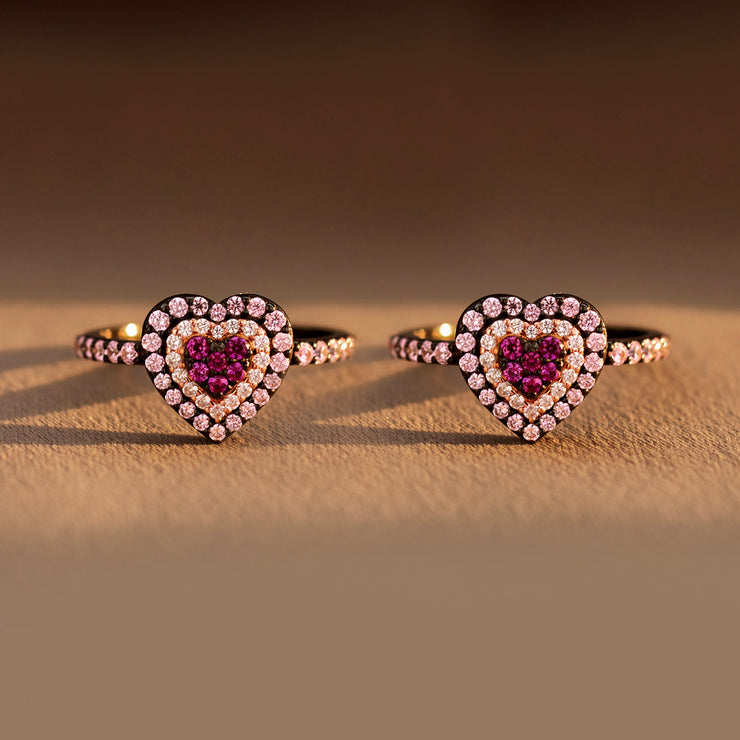 Best B♥tches Pink Heart Black Ring