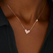 Our Heartstrings Are Linked By Angels Square Hearts Necklace