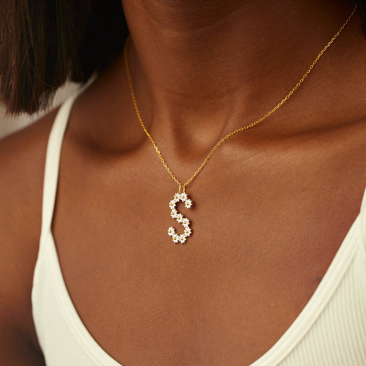 Daisy Initial Necklace