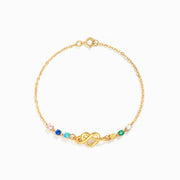 Nana's Valentines Personalized 1-12 Birthstones Heart Knot Bracelet