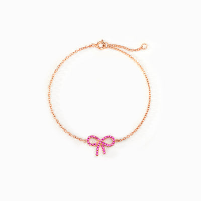 Pink Pavé Bow Bracelet