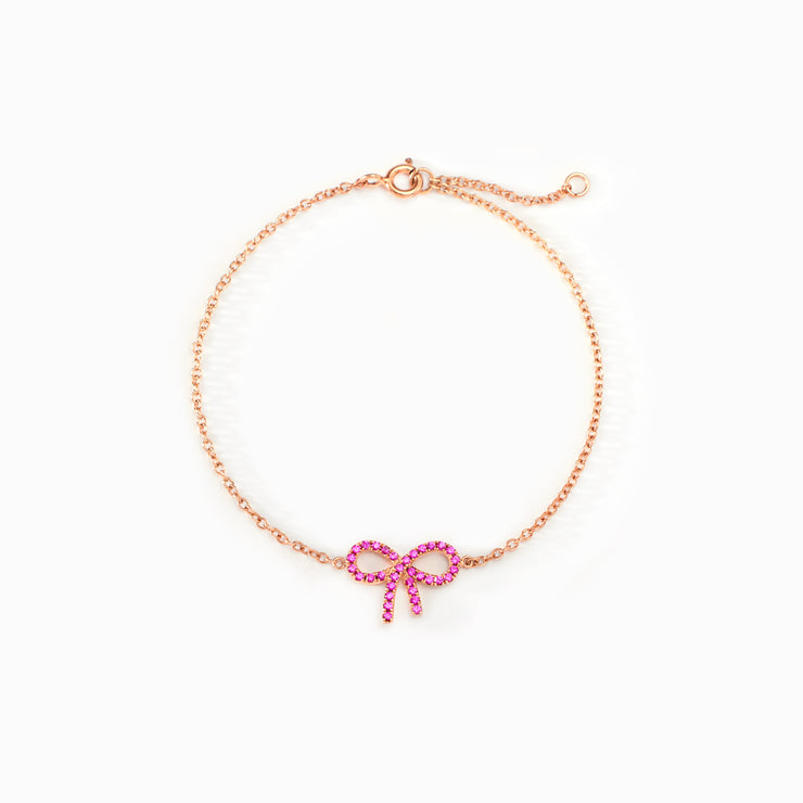 Pink Pavé Bow Bracelet