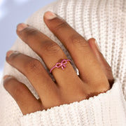 Pink Pavé Ribbon Ring
