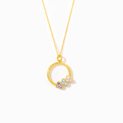 1-8 Birthstones Circle Heart Necklace