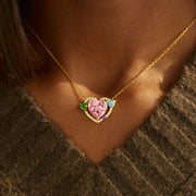 Mom & 1-6 Kids Birthstone Heart Necklace