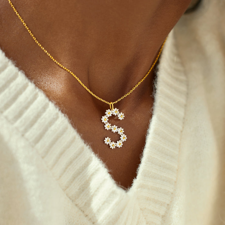 Daisy Initial Necklace